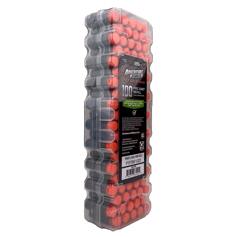 Adventure Force Tactical Strike 100 Half-Length Pro Foam Dart Blaster Refill, Shoots over 125 ft, Compatible with Most Pro Blasters, 14+