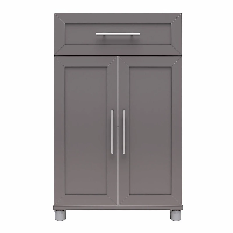 Systembuild Evolution Camberly Framed 2 Door/1 Drawer Storage Cabinet, Graphite Gray
