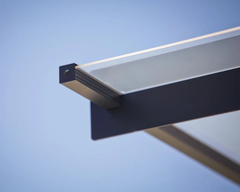 CANOPIA by PALRAM Nancy 3 ft. x 10 ft. Door and Window Fixed Awning - Grey