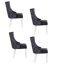 Plata Import Stonefort Chair in Black Set of 4 for Dining Area