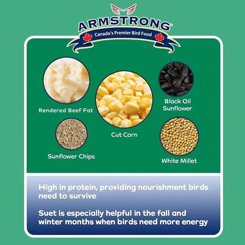 Armstrong Wild Bird Food Birder's Choice Suet, 8-Pack, 2.56kg
