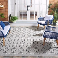 SAFAVIEH Courtyard Claudia Geometric Indoor/Outdoor Area Rug