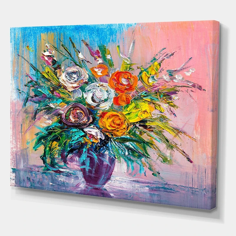 Designart Bouquet Of VIbrant Flowers Canvas Wall Art