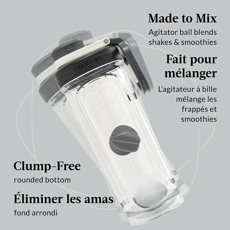 Bouteille mélangeur Contigo Fit Shake & Go 2.0, plastique tritan, 828 mL (28 oz), sel 1 unité