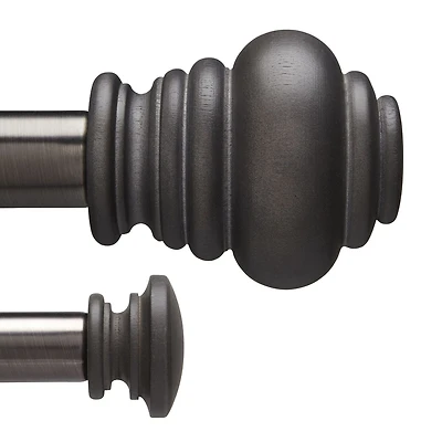 Ens. tringles Bangle de hometrends d'1 po doubles ajustables (60 à 144 po) avec embouts en étain