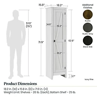 Systembuild Evolution Farmington 18" Wide Storage Cabinet, Black Oak