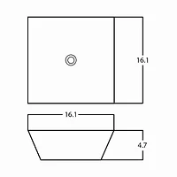 American Imaginations 16.1-in. W Above Counter Black Bathroom Vessel Sink Set For Deck Mount Drilling AI-33371