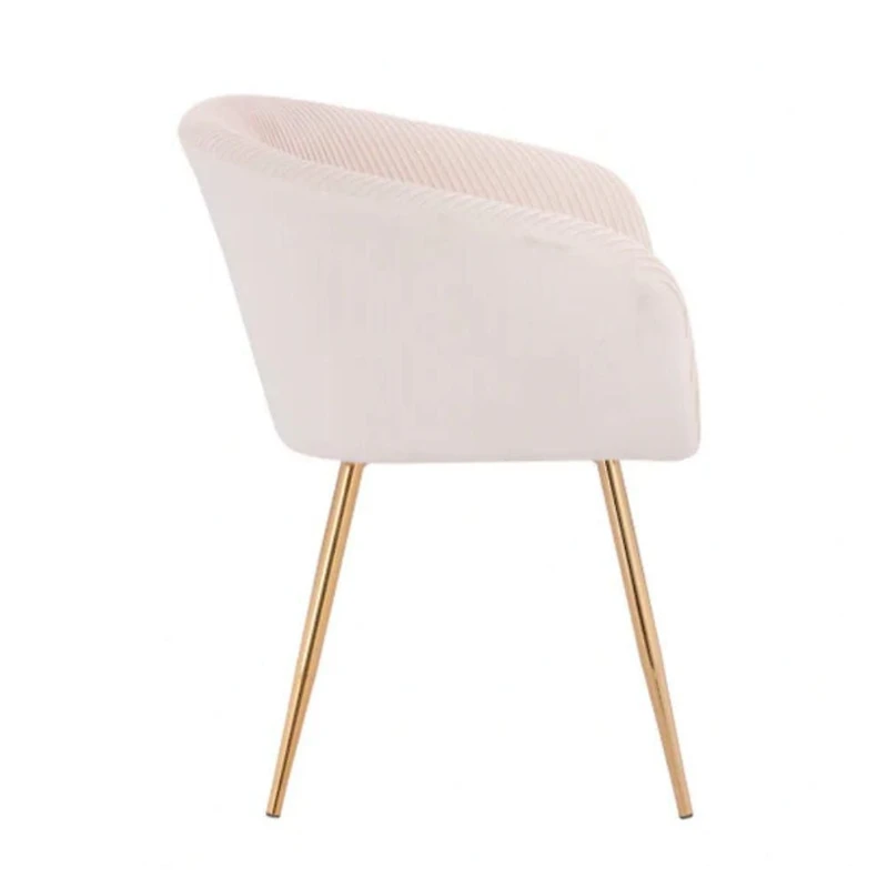 Susan Arm Chair in White made of velvet upholstery