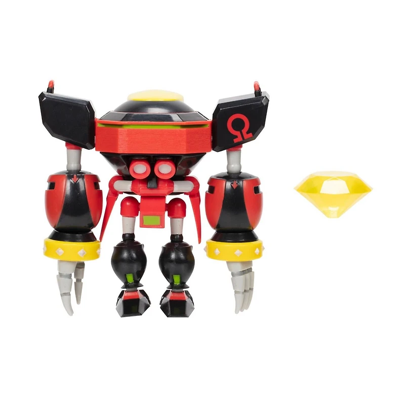 Figurine de 4 pouces Sonic – E-123 Omega avec Émeraude de chaos jaune