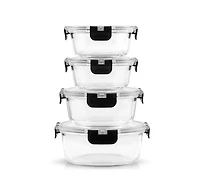 JoyFul by JoyJolt 24 Piece Glass Storage Containers with Leakproof Lids Set - Black
