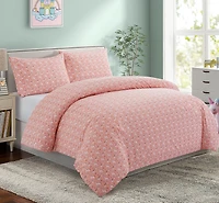 Ensemble de literie Marina Décoration pour enfants et filles, imprimé, en coton doux 600 fils, avec housse de couette et drap-housse, motif licorne rose et arc-en-ciel