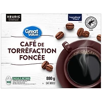 Café de torréfaction foncée Great Value 100 capsules de café