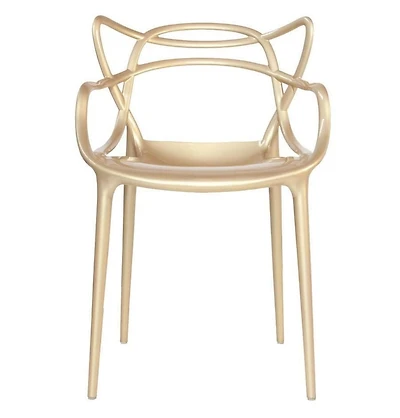 Plata Décor Import Master Stackable Chair in Gold