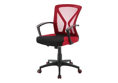 Monarch Specialties - Chaise De Bureau, Hauteur Réglable, Pivotant, Ergonomique, Accoudoir, Bureau Informatique, Travail, Maille Rouge, Métal Noir, Contemporain, Moderne