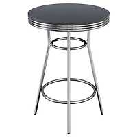 Winsome Table de pub ronde Summit, noir et chrome  - 93030