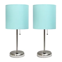 LimeLights Lampe bâton avec port de chargement USB et ensemble de 2 abat-jour en tissu