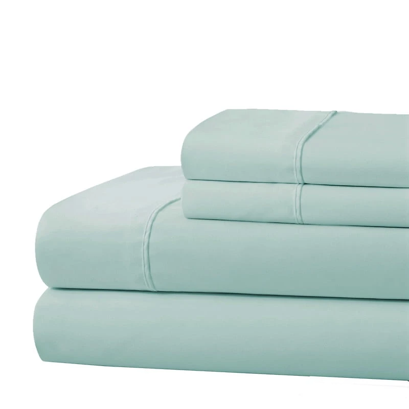 Marina Decoration 600 Thread Count Ultra Soft Deep Pocket Hotel Standard Solid Bedding Long Staple Percale Cotton All Season Sheet Set with Pillowcase