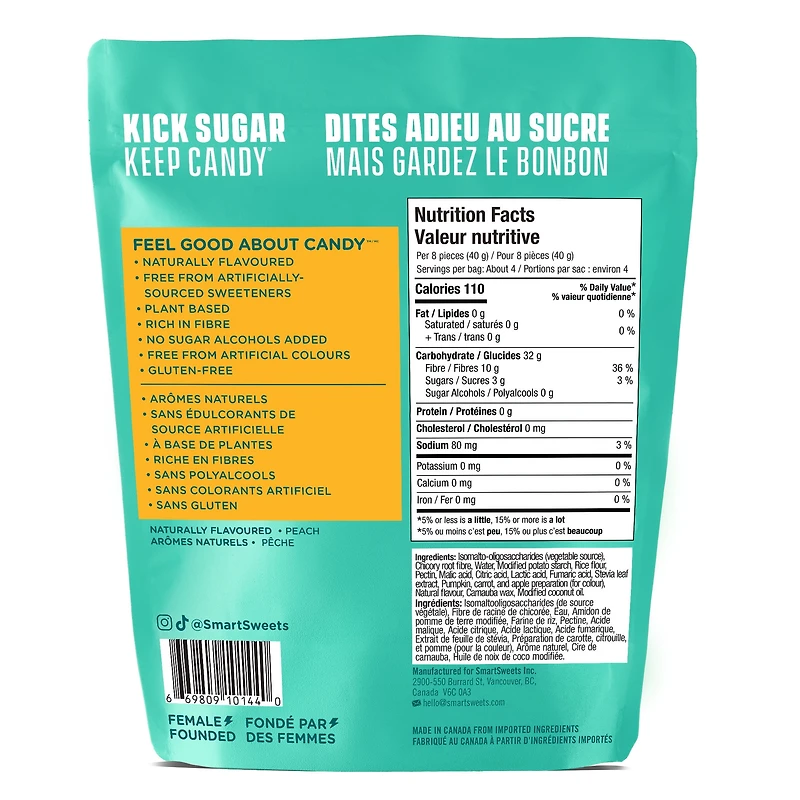 SmartSweets, Rondelles aux Peches, 150g