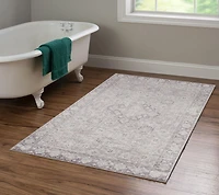 Tapis Emerald Farlin noir & ivoire de 6 pi 7 po x 9 pi 7 po