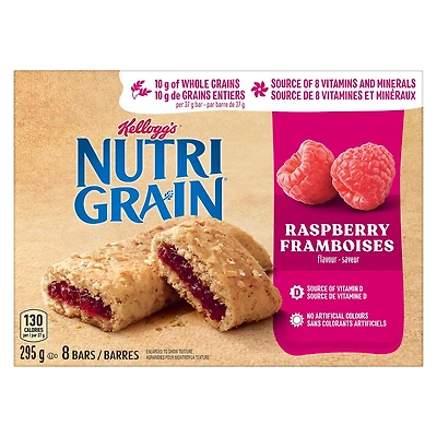 Kellogg's Nutri-Grain Barres Céréalières - Framboise Boîte de 8 Barres
