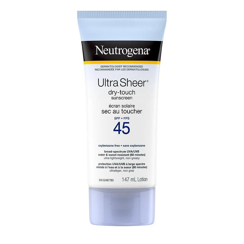 Neutrogena Sunscreen Lotion SPF 45, Ultra Sheer Dry Touch, 147 mL