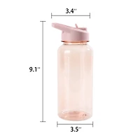 Mainstays 34oz Pink Plastic Wide Mouth Sports Water Bottle with Twist Top Lid