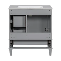 Homy Casa 30 in Modern Charcoal Grey Kitchen Sideboard with Ceramic Sink