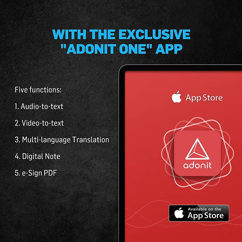 Adonit Ai-vocal smart voice recorder stylus, 9 heures d'enregistrement facile pendant l'écriture, parfait pour les , apprentissage, entretiens, compatible avec iphone, ipad air, ipad pro, ipad mini, i