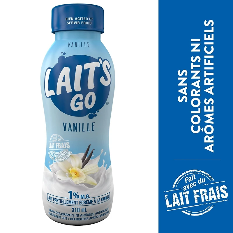 Lait's Go Lait partiellement écrémé à la vanille 1% 310 mL