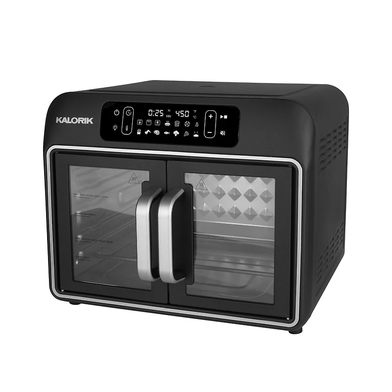Kalorik Designer Series 26 QT Air Fryer and Convection Oven, Black with Silver (AFO52786BS43), Air Fryer and Convection Oven
