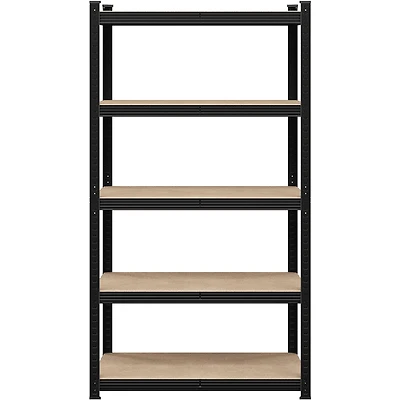 Fullfurnique 71″ Height Metal Storage Rack with Adjustable Shelves, Black