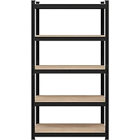 Fullfurnique 71″ Height Metal Storage Rack with Adjustable Shelves, Black