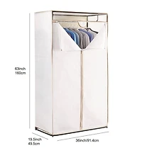 Penderie à vêtements tout en métal de 36 pouces Mainstays, penderie à vêtements en acier à fermeture éclair à un seul niveau, base entièrement en métal pour une structure plus robuste, construction lé