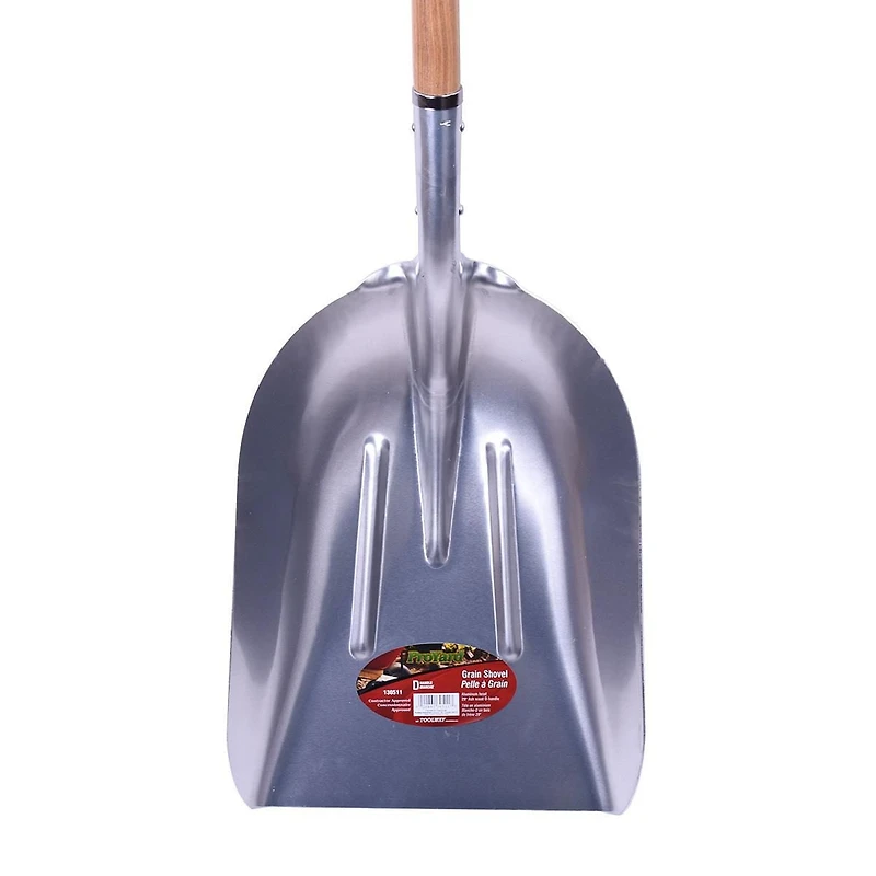 Shovel Grain Scoop Alum 48in Wood Handle Poly D-Grip