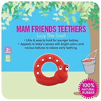 Jouet de dentition MAM Friends qui aide à promouvoir le développement, fait de caoutchouc entièrement naturel  - Lucy l'escargot, 2 mois et plus, 1 unité, unisexe