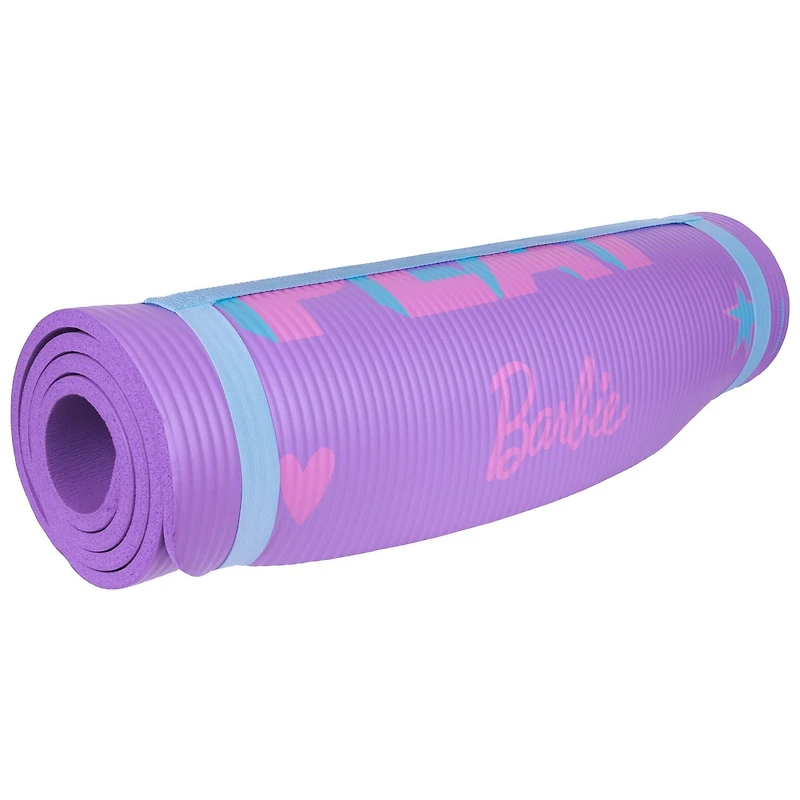 Tapis d’exercice 10 mm Barbie de Mattel – 61 cm x 152,4 cm – Violet