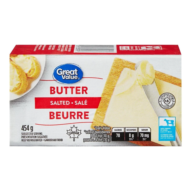 Great Value Salted Butter, 454 g