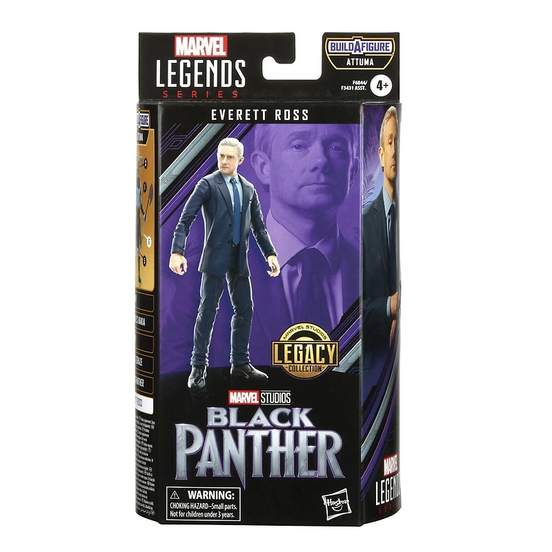 Marvel Legends Series Black Panther Legacy Collection Everett Ross 6-inch MCU Action Figure Toy, 1 Accessory, 3 Build-A-Figure Parts