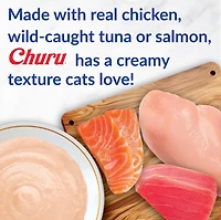 INABA Churu Cat Treats, Grain-Free Lickable Creamy Purée with Vitamin E -Tuna Variety Box 10 Tubes (5xTuna & 5xTuna w/Salmon) 114g