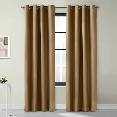 Loft Living Augustow Blackout Grommet Single Curtain Panel 52 x 108 in Sand