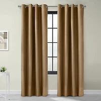 Loft Living Augustow Blackout Grommet Single Curtain Panel 52 x 108 in Sand