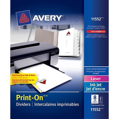 Print-On Dividers, 8 Tab, 5 Sets