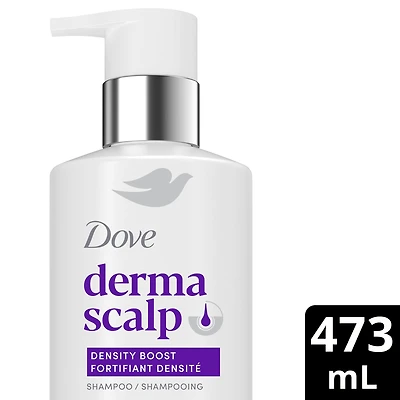 Shampooing pour des cheveux plus épais, Dove Derma Scalp plus forts et à l’apparence plus dense – Boost de densité avec glycérine, 473 ML
