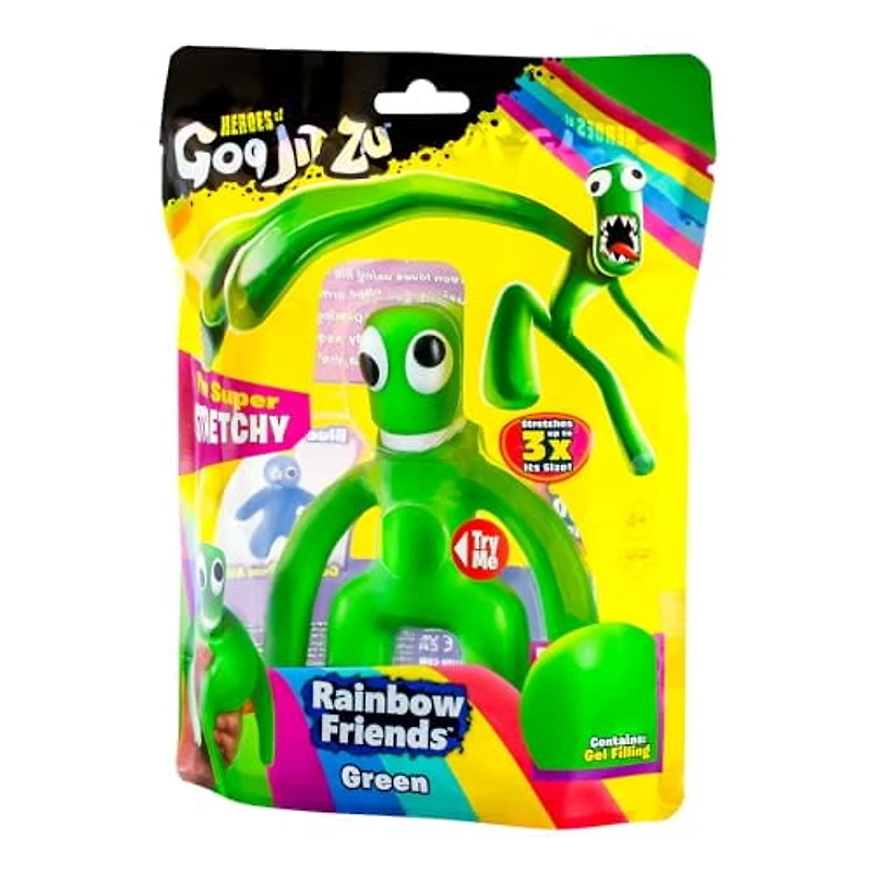 Heroes of Goo Jit Zu Rainbow Friends Vert l'Expérience d'Horreur Multijoueur pour Enfants Figurine Jouet Super Extensible Rempli de Goo s'Étire jusqu'à 3X Sa Taille