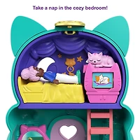 Polly Pocket-Coffret Transformable Chat, mini-poupée, figurine de chat