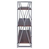 Isa 3-Tier Shelf Graphite and Walnut