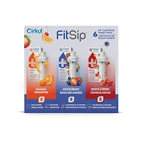 Cirkul FitSip Flavor Cartridge Variety Pack, 6-Pack (2 Mixed Berry, 2 White Cherry, 2 Orange Tangerine)