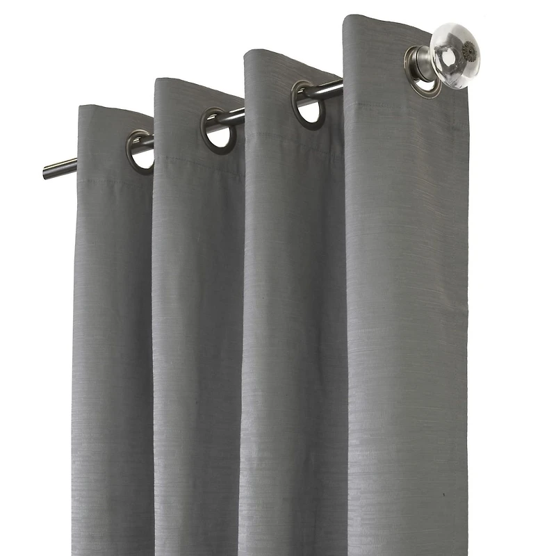 Loft Living Spirit, panneau de rideau à oeillets texturé, 100% occultant 52" x 84", gris