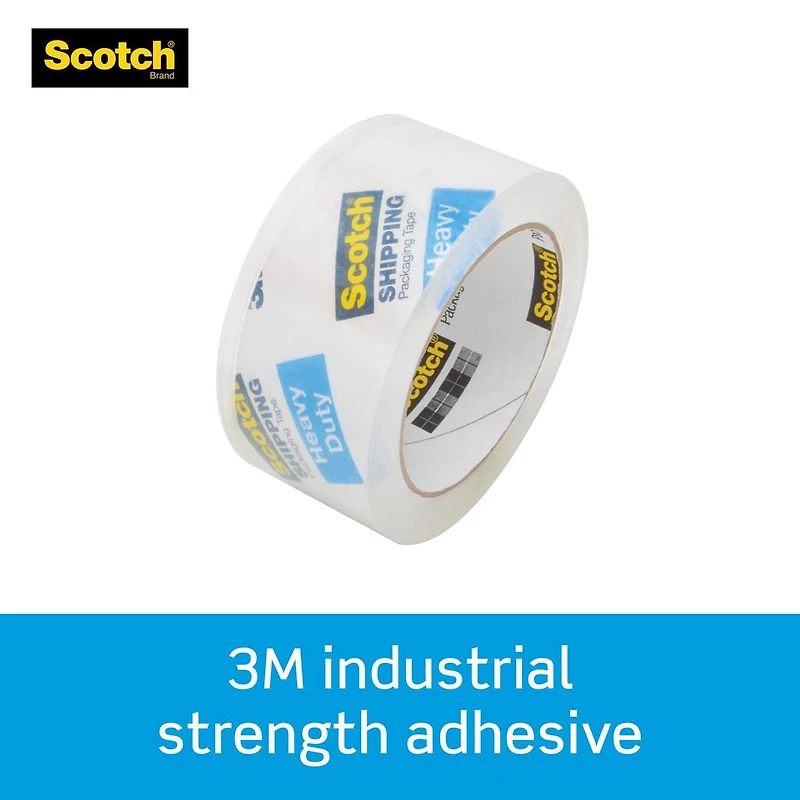 Scotch® Heavy Duty Shipping Packaging Tape 3850-3-ESF-RP4, 1.88 in x 54.60 yd (48 mm x 50 m), 3 Rolls/Pack, Packaging Tape