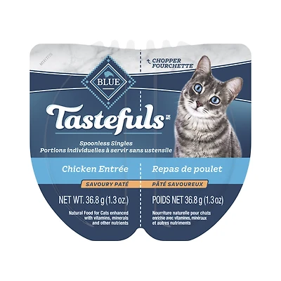 Blue Buffalo Tastefuls Spoonless Singles Wet Cat Food Paté, Chicken 85g